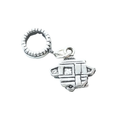 Pop Up Camper Sterling Silver Pandora Compatible Dangle Charm Bead